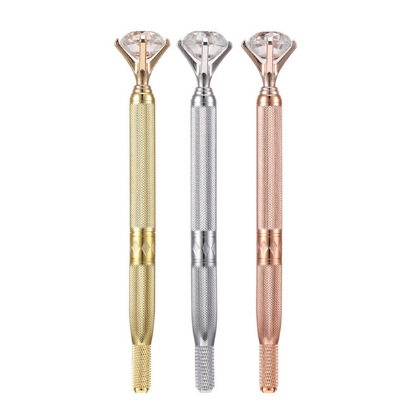 Popular Manual Eyebrow Tattoo Pen with Diamond Head Crossing Groove for Microblading 10PCS/Box Free Shipping