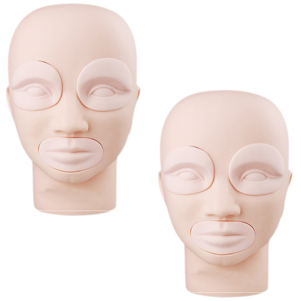 Top Sale 2 pcs of Mannequin Heads Practice Skin for Permanent Makeup Training Head with Free Shipping By DHL