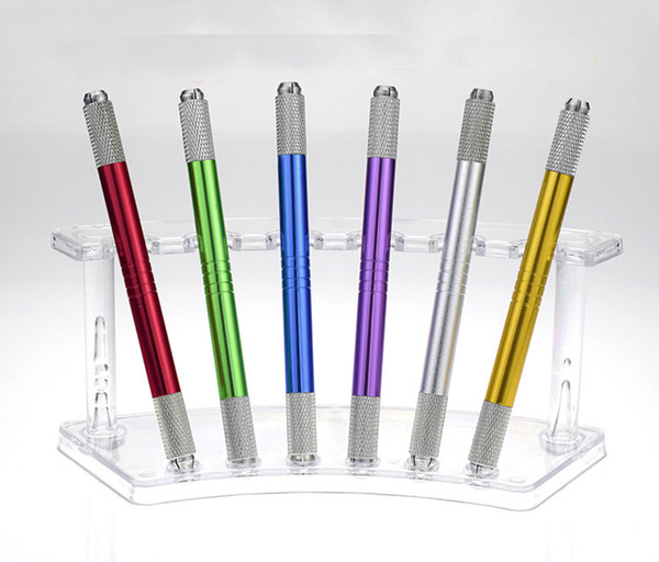 New Arrival Dual Head Handmade Microblading Tattoo Pen for Eyebrow Assorted Colors for Option 10PCS/Lot Free Shipping