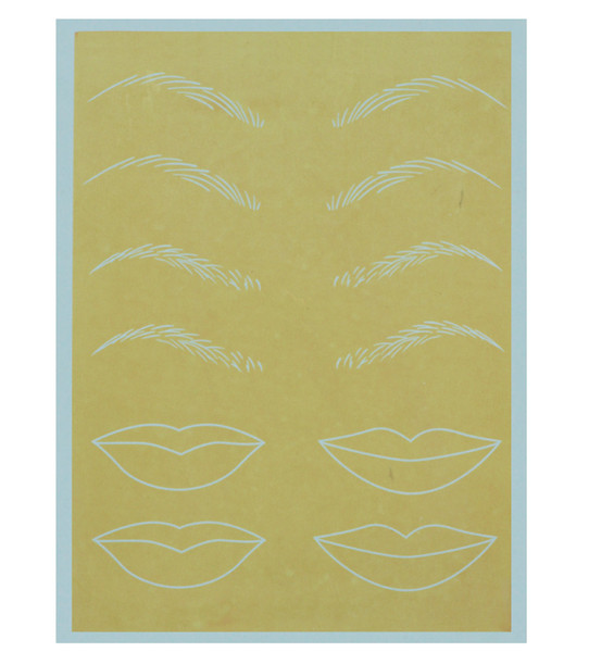 5pcs permanent makeup eyebrow lips tattoo practice skin fake rubber 3D cosmetic manual 20*15cm
