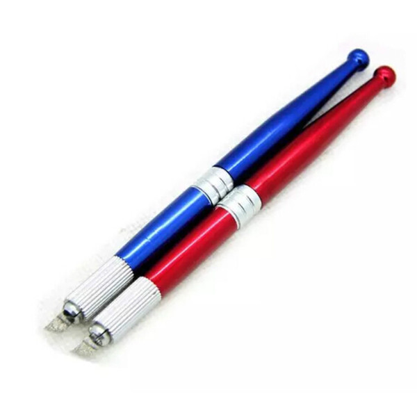 New DHL Free Shipping 60pcs Professional Manual Tattoo Permanent Makeup eyebrow Pen 30 Red and 30 Blue