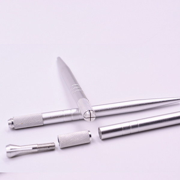 Sandblasting Process made Silver tebori microblading pen for micro blade eyebrow