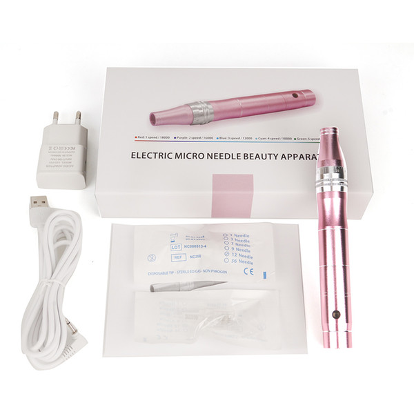 Electric Derma Pen 0.25mm-2.0mm Adjustment Auto Micro Needle Roller Pen Anti Aging Skin Therapy Device -Rechargeable Wireless -skin pen