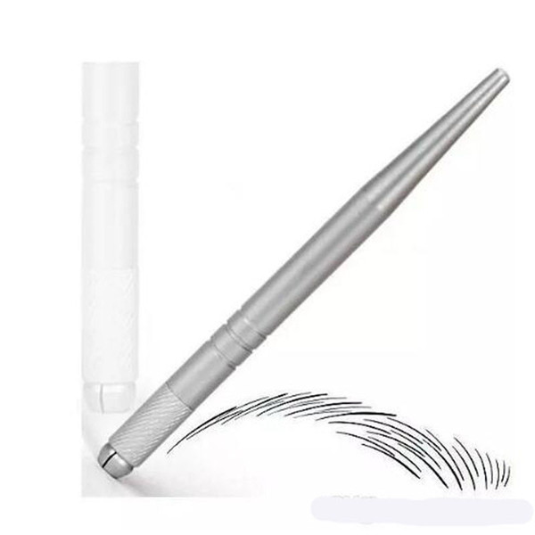 Hot 100Pcs silver professional permanent makeup pen 3D embroidery makeup manual pen tattoo eyebrow microblade free shipping