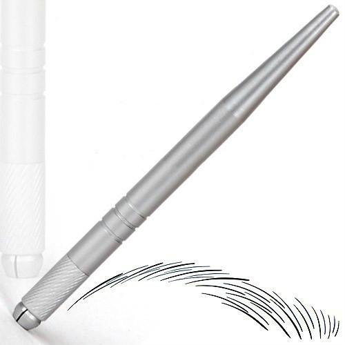 Wholesale- Silver professional permanent makeup pen 3D embroidery makeup manual pen tattoo eyebrow microblade 50pcs/lot free shipping