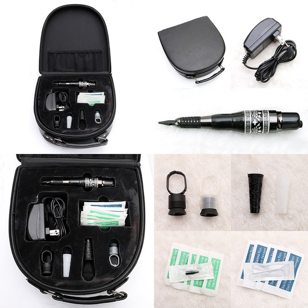 Permanent Tattoo Makeup Eyebrow Kits High Quality Tattoo Pen Machine Needles Tips Case Caps Makeup Kits for Tattoo Artist MKT201-7