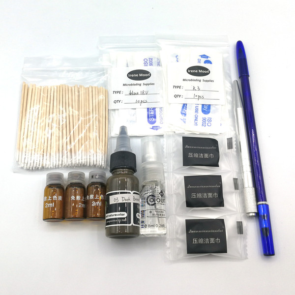 Microblading Eyebrow Tattoo Kit Permanent Makeup Set Tattoo Supplies Manual Tattoo Pen Microblading Pigment Microblading Needles Repair