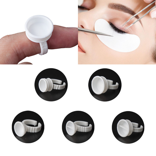 Disposable Glue Holder Ring Pallet Adhesive Eyelash Pallet Holder Set For Eyelash Extension Tattoo Pigment Holder 600pcs/set Tool RRA879