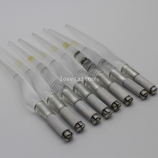 50 Pcs PCD Microblading Pen Manual Tattoo Pen for 3D Eyebrow Tattoo Embroidery Permanent Makeup Tattoo