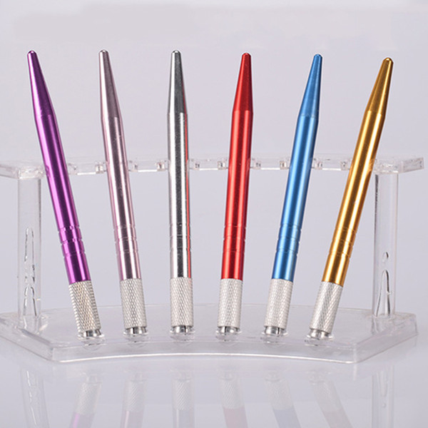 12cm Eyebrow Manual Pen for Microblading Tattoo Single Head Microblading Pen 6 colors DHL free shipping