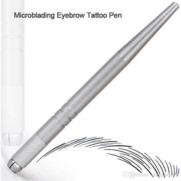 High Quality Aluminum Alloy Silver 3D Embroidery Permanent Makeup Eyebrow Pen Professional Manual Tattoo pen 20pcs/lot