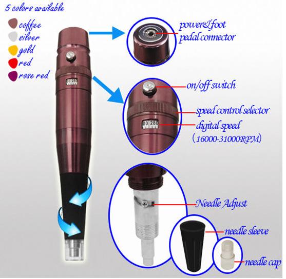 Semi permanent tattoo tattoo eyebrow lip bleaching fog fog machine playing color ultra high speed stable tattoo machine