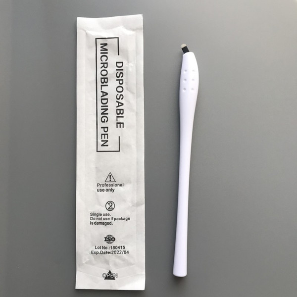 New Arriving White DISPOSABLE Microblading tattoo Pen with blade CF/U Needle Microlading needle Manual Microblade Needles Free Shipping