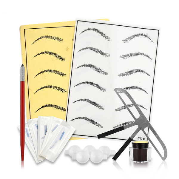 New Arrival Microblading Eyebrow Tattoo Set Manual Pen Kit Tatouage Sourcil Practice Anestesico Para Best chines free shipping