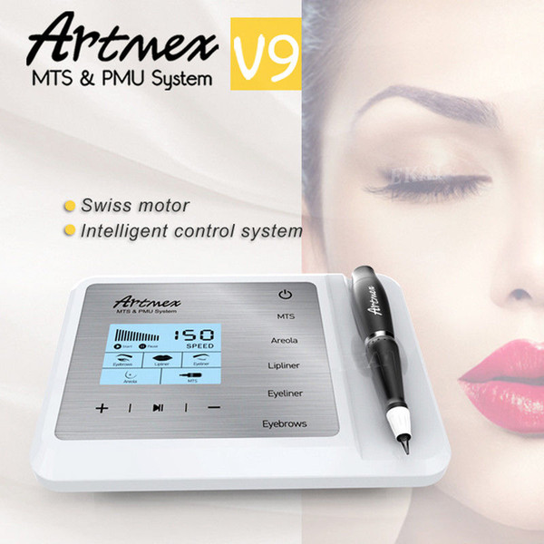 2018 New Arrival Artmex V9 Digital 5 in 1 Permanent Makeup Tattoo Machine Eyes Rotary Pen MTS PMU