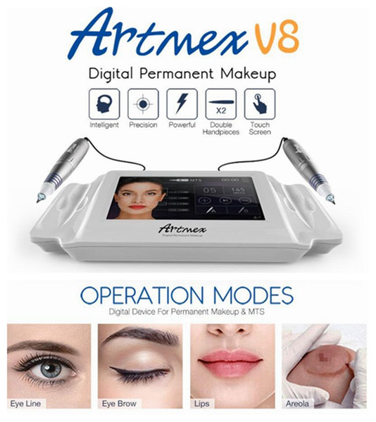 DHL Free shipping Digital tattoo permanent make up machine Auto Microneedle System for eyebrow eyeliner lip Artmex V8