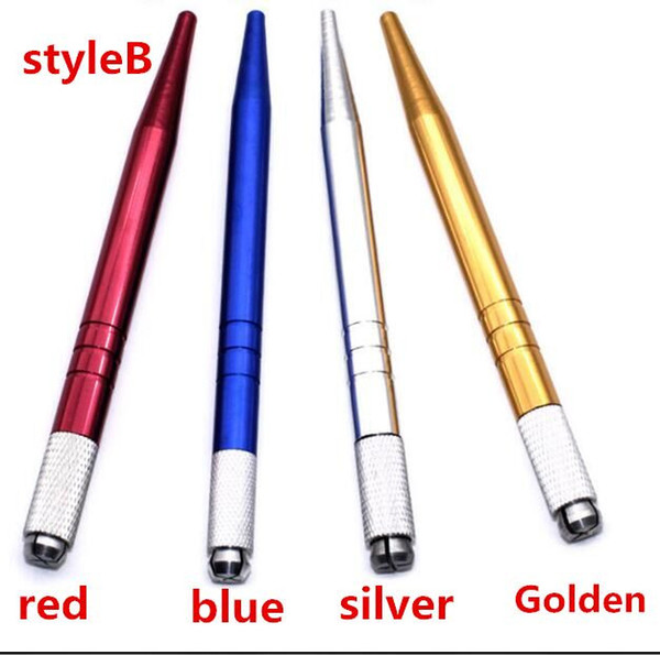 200pcs Silver Brand Alloy Professional Permanent Makeup Manual Pen 3D Eyebrow Embroidery Handmade Tattoo MicroBlading Pen DHL Free shipping