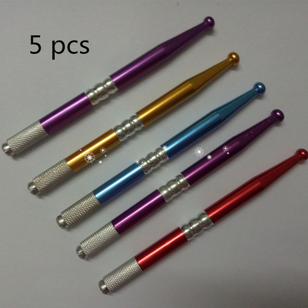 5 pcs New Style Permanent Manual Eyebrow Makeup Tattoo Machine Pen Mixed colors