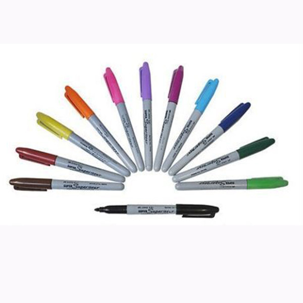 1Set 12 Colors Tattoo Skin Marker Tips Pen Medical Surgical Scribe Pen Hot