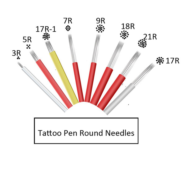 Assorted 0.30mm Stainless Steel Round Microblading Tattoo Needle Disposable Manual Tattoo Needle for Eyebrow Tattoo 50pcs/Lot