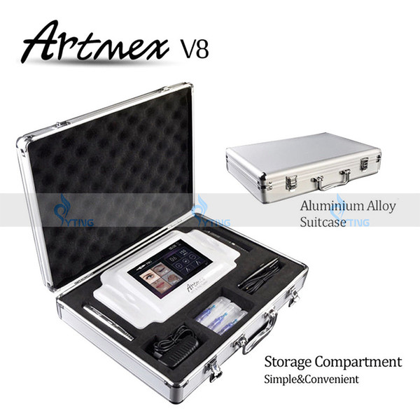 2in1 Digital Permanent Makeup Tattoo Machine Artmex V8 Touch Screen eyebrow lipo tattoo equipment pen With Two Handles 2018