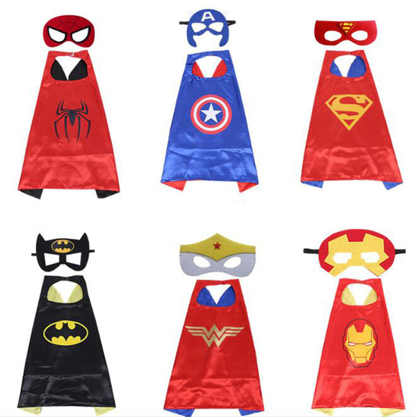 2018 New Happy Halloween Costume Set Cloak Cape And mask cosplay party witch dress clothing For Boy Girl Gifts