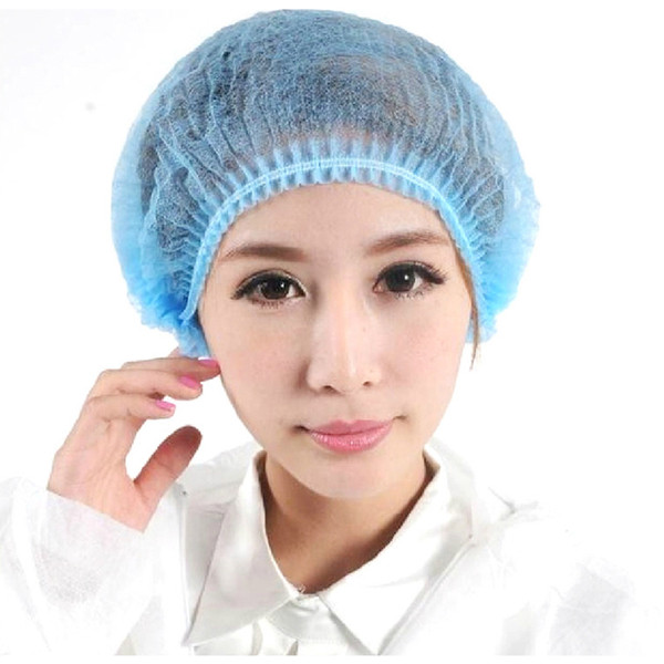 100PCS permanent makeup caps Sterile hat microblading accesories for eyebrow tattooing Disposable Hair Shower Cap Blue