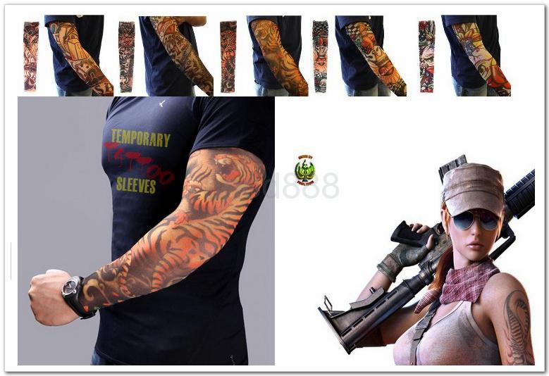 Free Shipping-Hottest Fashion! Temporary Tattoo Sleeve Stretchy Arm Stockings Tattoo Sleeves Fake tattoo Apparel More than 140 Styles