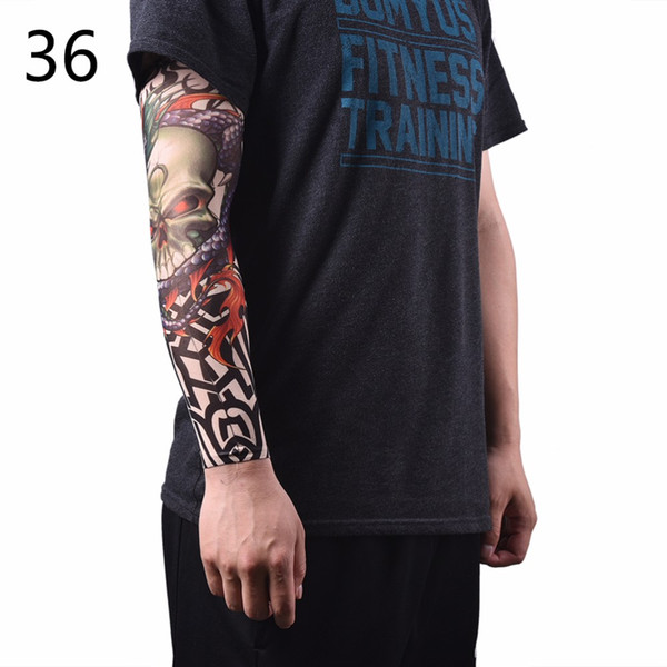 New mixed 100%Nylon Elastic Fake Temporary Tattoo Sleeve Designs Body Arm Stockings Tatoo for Cool Men Women