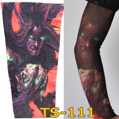 Outdoor Sports Fashion Tattoo Sleeve Arm Tattoo Green Polyester Sunscreen Sleeve Armband Riding Ice Silk Sleeve