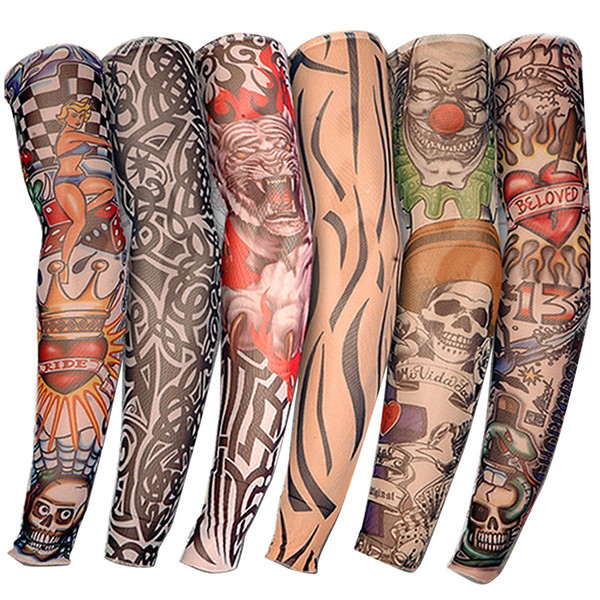 LEARNEVER 6 pcs/set Fashion Temporary Fake Tattoo Sleeves Arm Art Design Kit Nylon Party