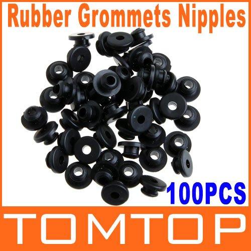 10sets/lot 100 Pcs Black Rubber Grommets Nipples Tattoo Accessory for Tattoo Machine Needles H8773B Free Shipping Dropshipping