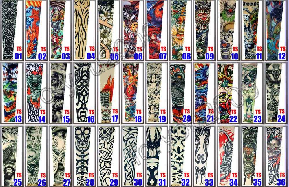 Top 10pcs Fancy Tattoo Stripe Sleeves Arm Dress Sleeve Great Tattoo Design For Men & Women