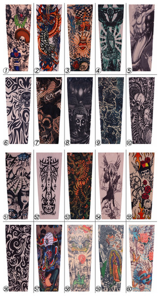 New tattoo sleeves 70 styles arm wearmers cycling protective Cool Anti UV Arm Stockings Tattoo Wears Fishing Driving Sleeves