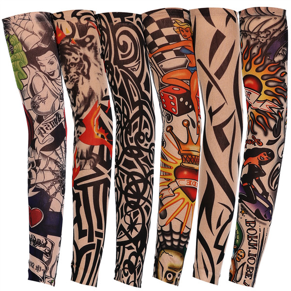 tattoo sleeves 70 styles arm wearmers cycling protective Cool Anti UV Arm Stockings Tattoo Wears Fishing Driving Sleeves