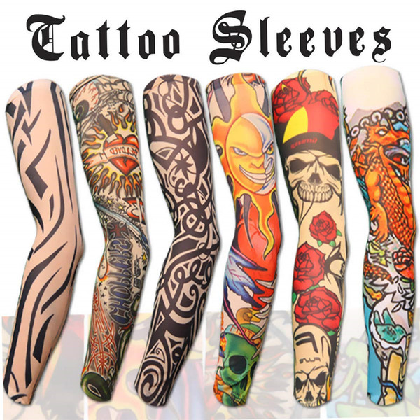 Arts Fake Temporary Tattoo Arm Sunscreen Sleeves - AKStore - Designs Tiger, Crown Heart, Skull, Tribal and Etc