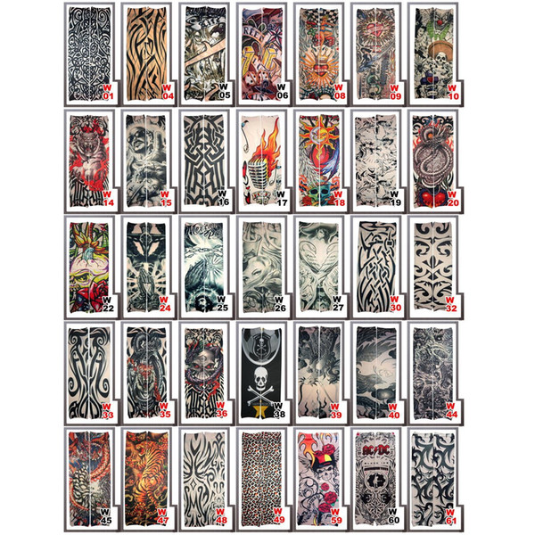 Hot Sell Unisex Fake Temporary Seamless Tattoo Arm Sleeves AKStore Designs Tiger Crown Heart Skull Tribal and Etc