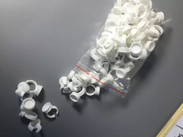 500pcs Disposable Finger Permanent Makeup Microblding Pigment Ring Cup Divider Tattoo Ink Holder Size S/M/L5