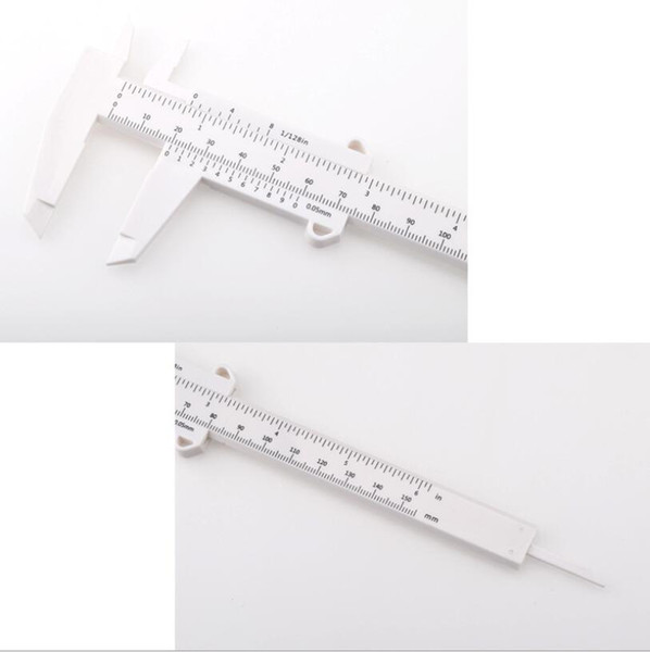 10 Pcs Plastic Waterproof Vernier Caliper Students Experimental Measuring Tool Permanent Makeup Ruler