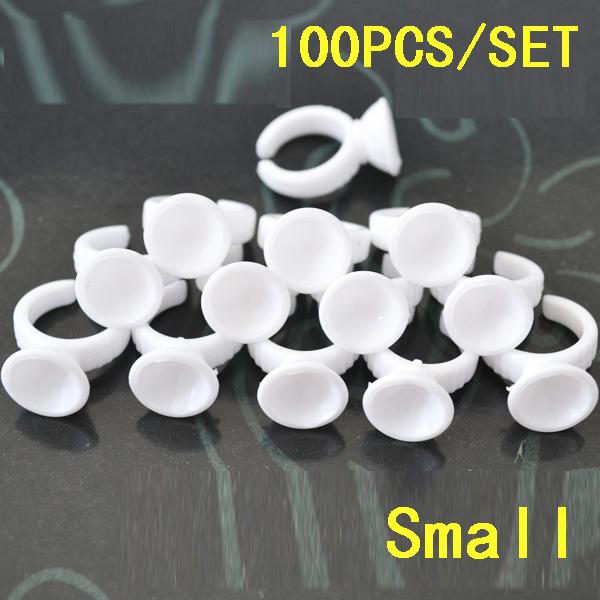 100pcs/lot Disposable eyebrow rings for tattoo small plastic ring/ink tattoo holder cup white color