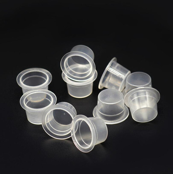 100Pcs PVC White Tattoo Pigment Ink Cup Holder Cap for Permanent Makeup Ink Tattoo Tool Medium Size