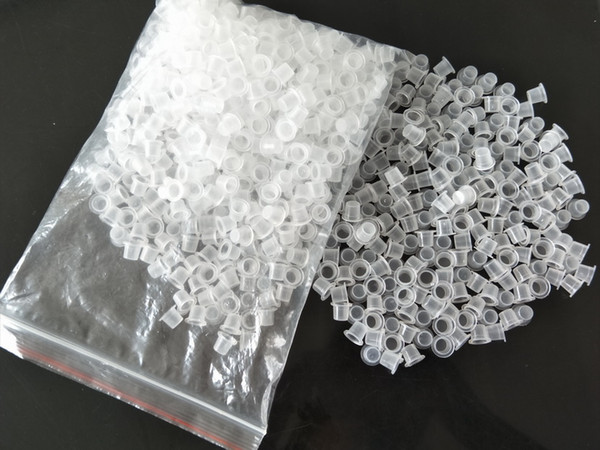 White 1000Pcs 8mm Small Size Professional Tattoo Ink Cups Caps Plastic Transparent Pigment Cups Caps Tattoo Machine Accessory