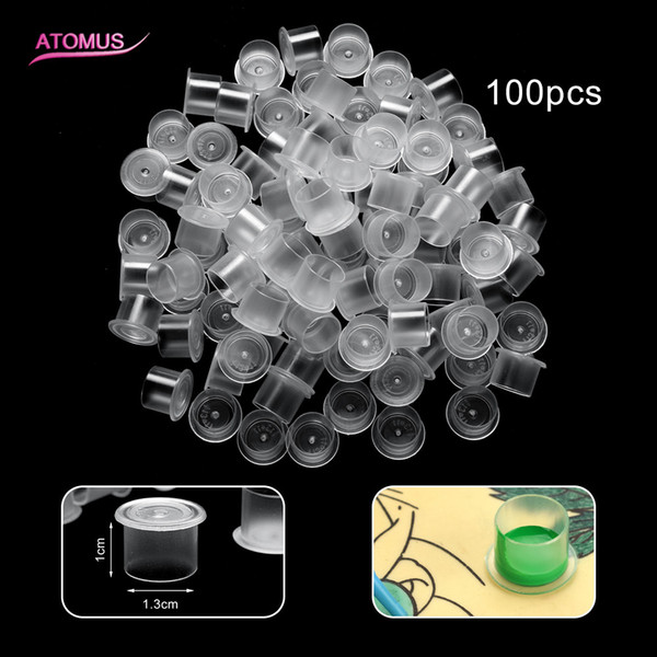 100pcs Medium Size Tattoo Ink Cups Caps Supply Professional Permanent Tattooing Accessory For Tattoo Machine Plastic Profession Colors Cup