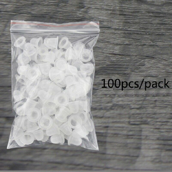 100 Plastic Tattoo Ink Pigment Holder Cup Cap Supply