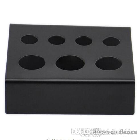 New Arrival Black Stainless Steel Tattoo Ink Cup Cap Holder Stand 7 Holes For Machine Gun Kit Set Supply