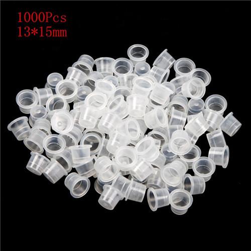 1000pcs Plastic 13*15mm Permanent Makeup Tattoo Ink Cups Pigment Caps Tattoo Accessories Supply Free Shipping