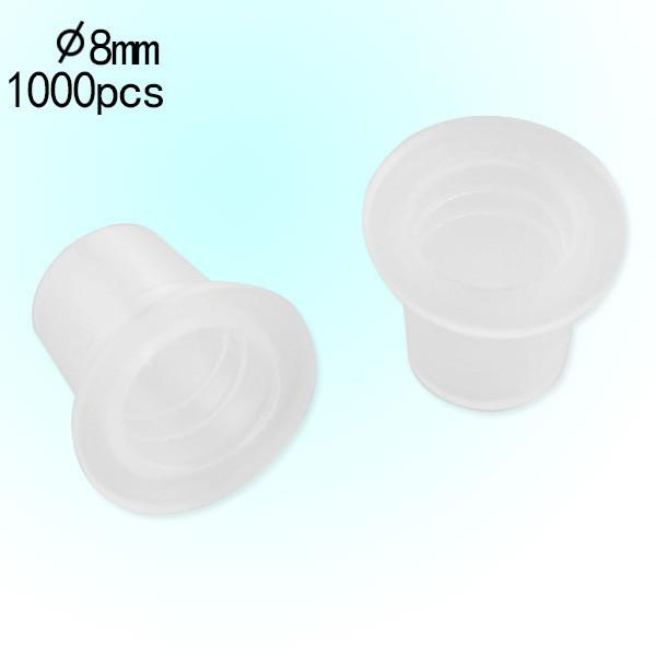 Wholesale-1000pcs Small White Plastic Tattoo Ink Pots Clean Pigment Holder Cup Cap Free shipping