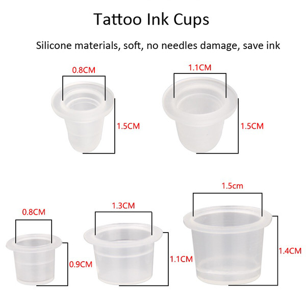 1000PCS/Lot Silicone Tattoo Ink Cup Holder with Disposable and Sterile Feature for Holding Tattoo Ink Free Shipping