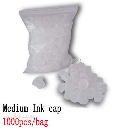 1000pcs Medium Size White Tattoo Ink Cups Caps Wide Cup