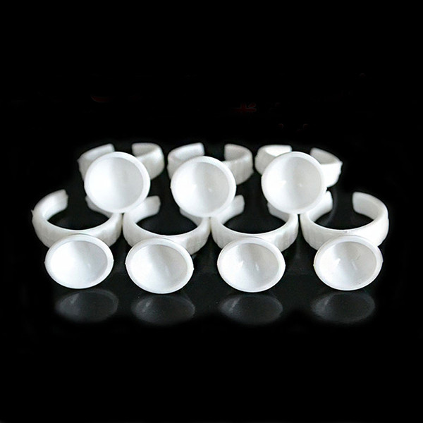 500 PCS Finger Ring Holder Tattoo Ink Cups Tattoo Makeup Eyebrow Pigment Small Flat Base Container Caps Disposable Arts Accessorie